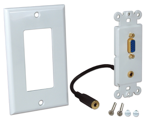 VGA / 3.5mm Stereo Audio Wall Plate (Gold Plated)